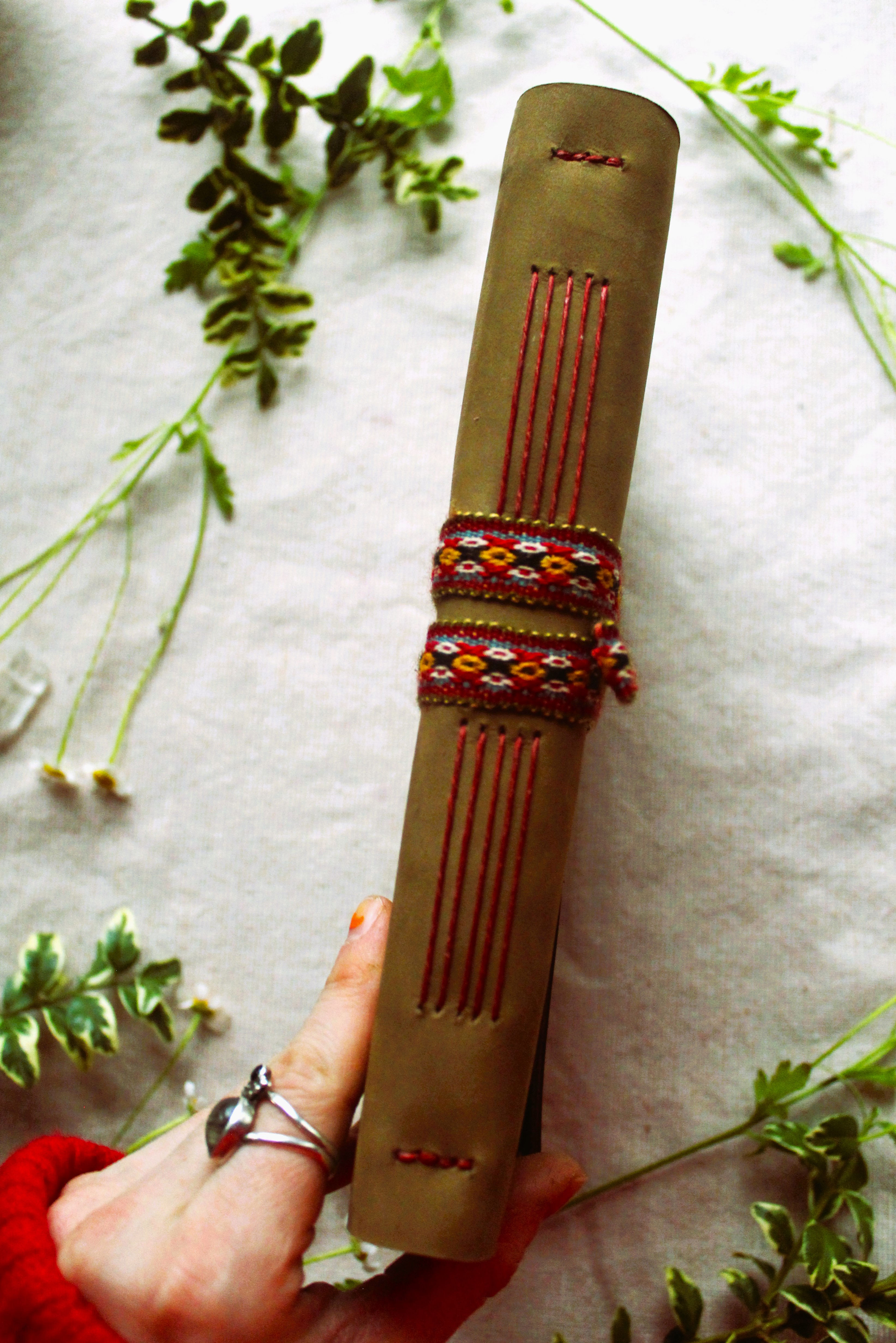 Leather and Woven Tie from Cusco
