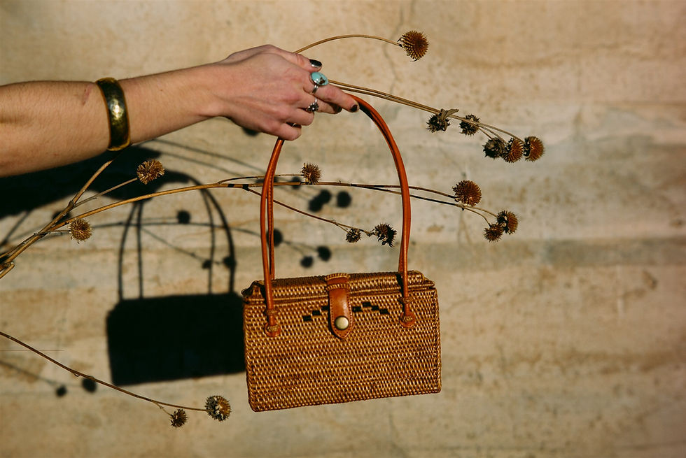 Thumbnail: Rattan and Leather Clutch