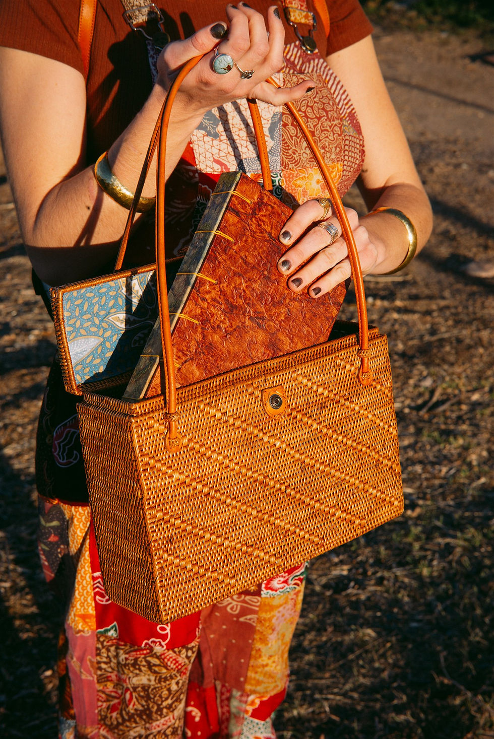 Thumbnail: Large Rattan Rectangular Purse