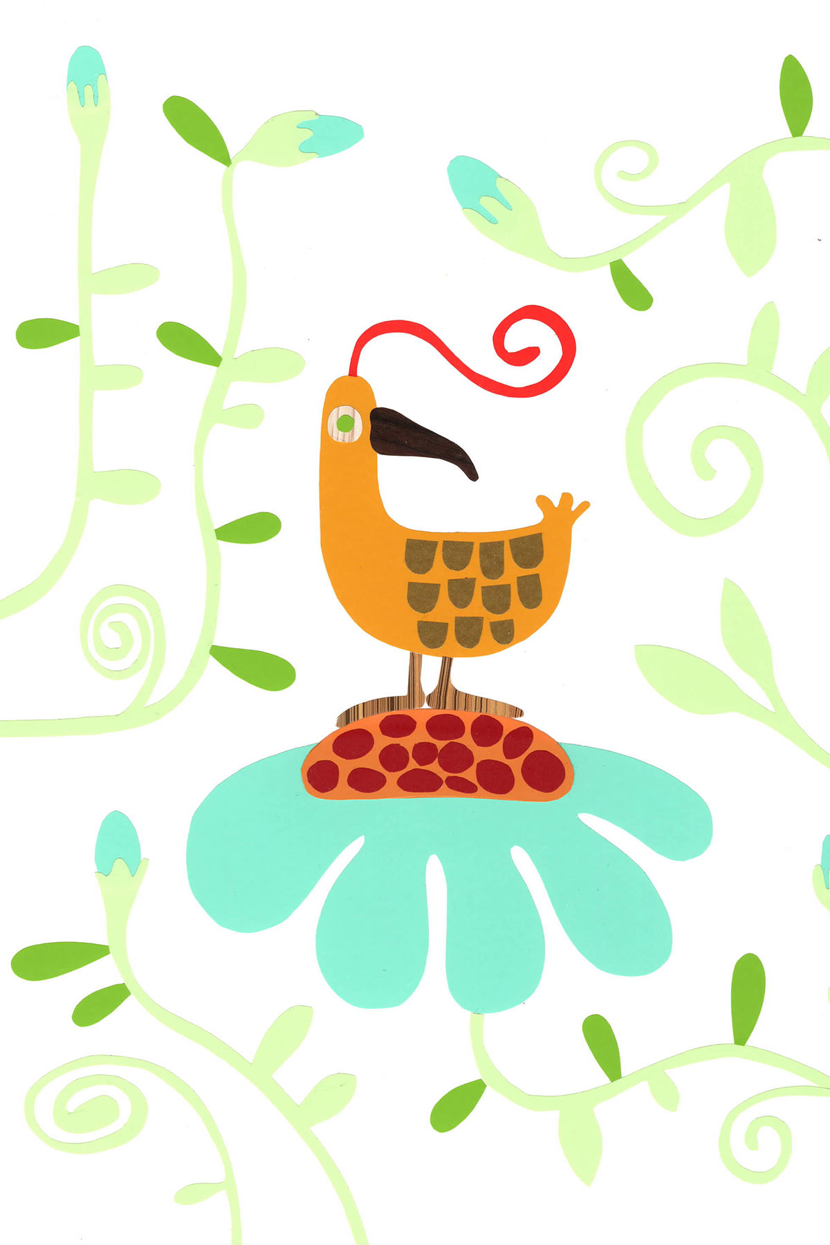 Big Island Booby - original collage