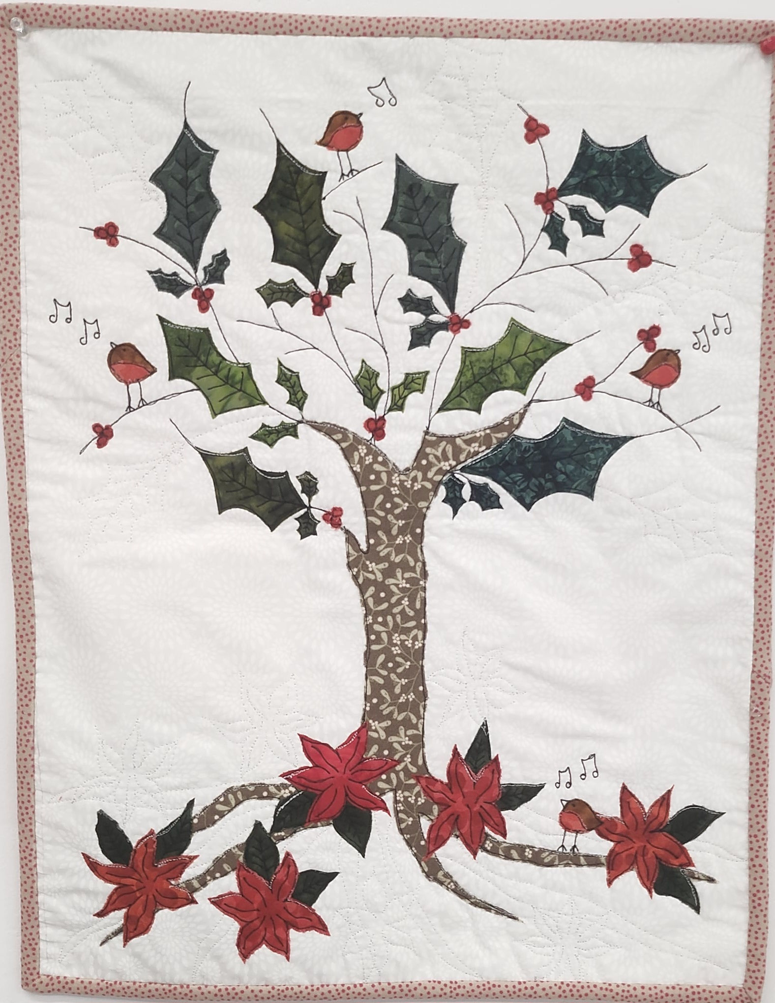 Holly Tree Wall Hanging Applique Kit