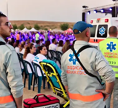 DALL·E 2024-10-29 13.31.40 - A professional scene of a public event in Israel, such as an 