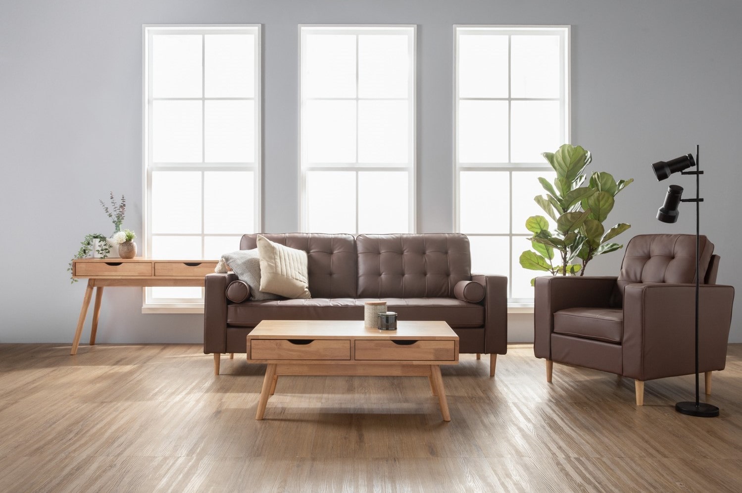Styled room with tagged furniture