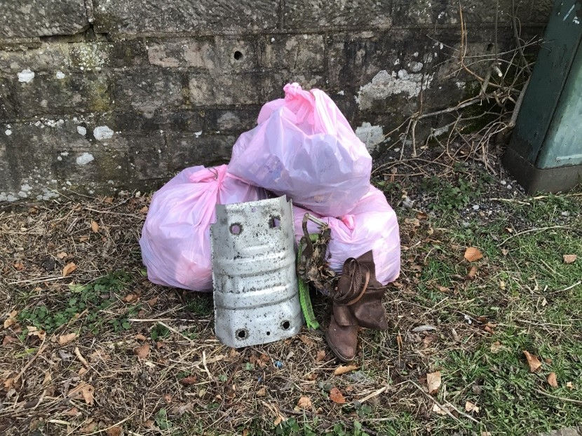 Litter Picking Pink Bags