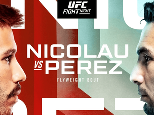 Dive Into UFC Fight Night: Nicolau vs. Perez Today! Live from UFC Apex, on ESPN+ & Fight Pass