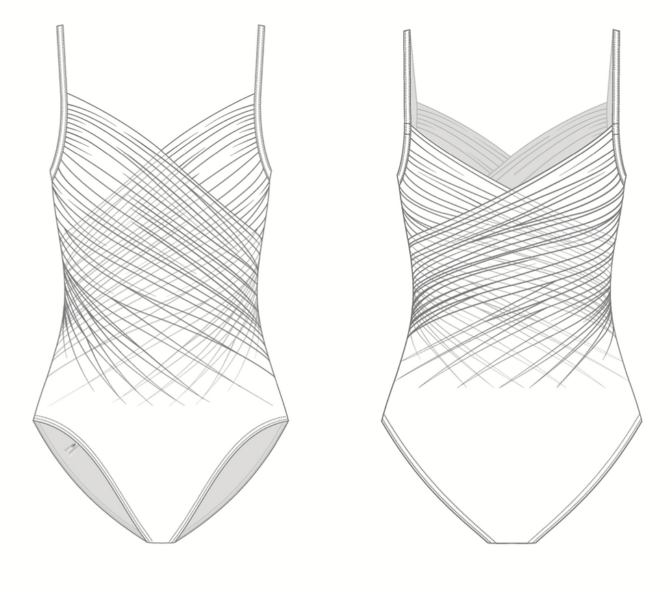 Thumbnail: GRÈS draped cache coeur leotard - CHOCOLATE