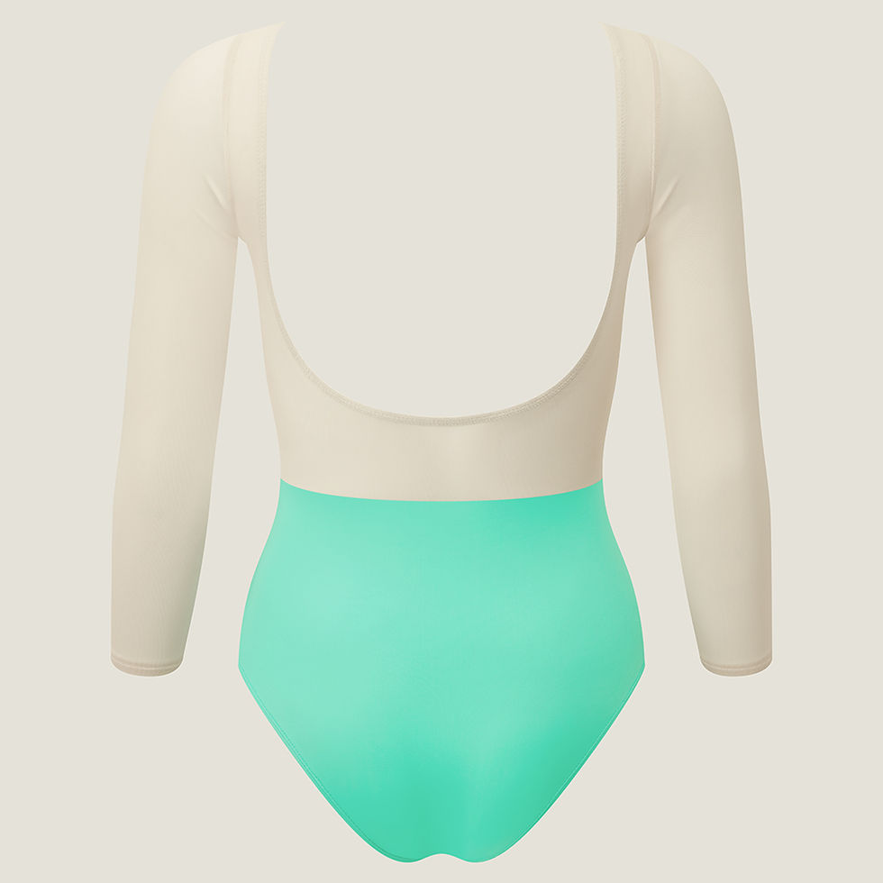 Floral turquoise green ballet leotard