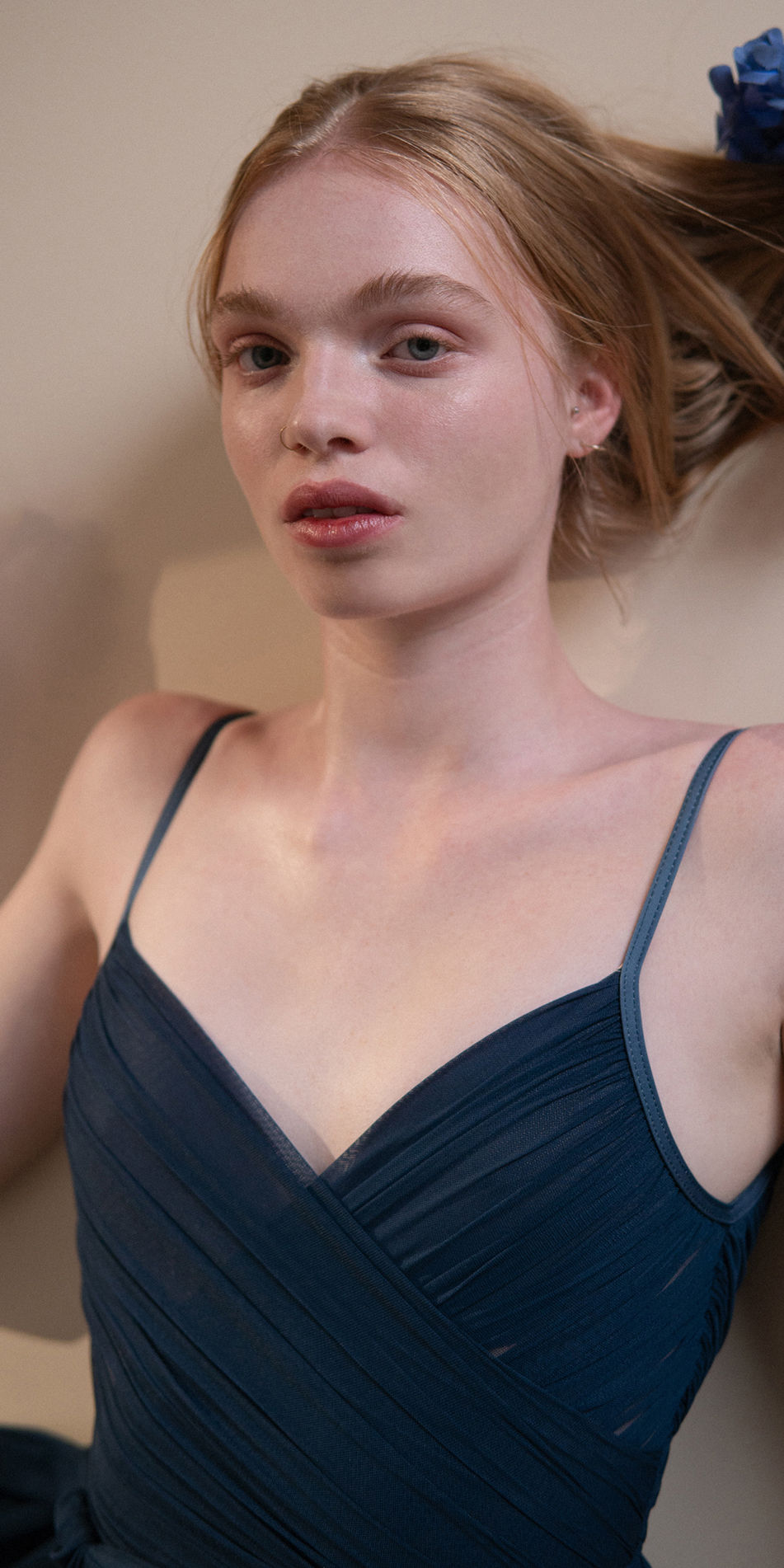 Thumbnail: GRÈS draped cache coeur leotard - BLUE MARINE