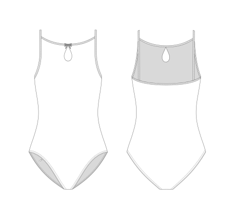 Thumbnail: TEARDROP BOW – camisole leotard – petrol