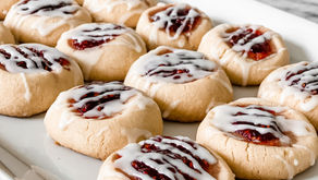 Raspberry Almond Thumbprint Cookies
