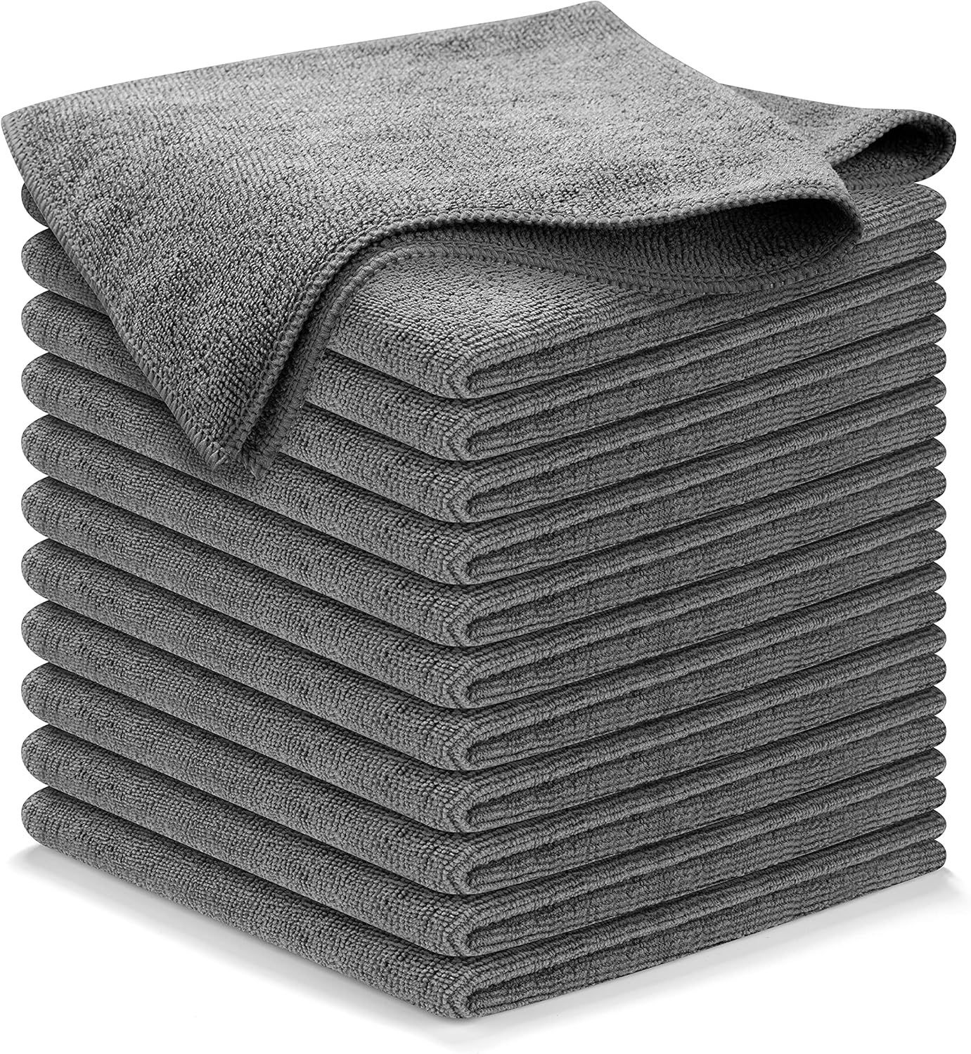 Microfiber Cleaning Cloth Grey - 12 Packs 12.5"x12.5" - High Performance - 1200