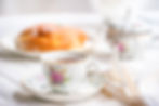 Luxury porcelain tea set with a cup, tea