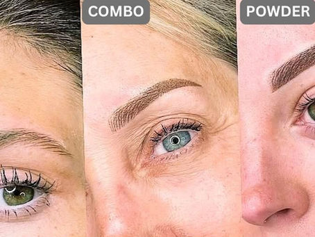 Comparison of Nano Brows, Combo Brows, and Powder Brows permanent makeup techniques by Body and Brows by Ana in Yardley, PA