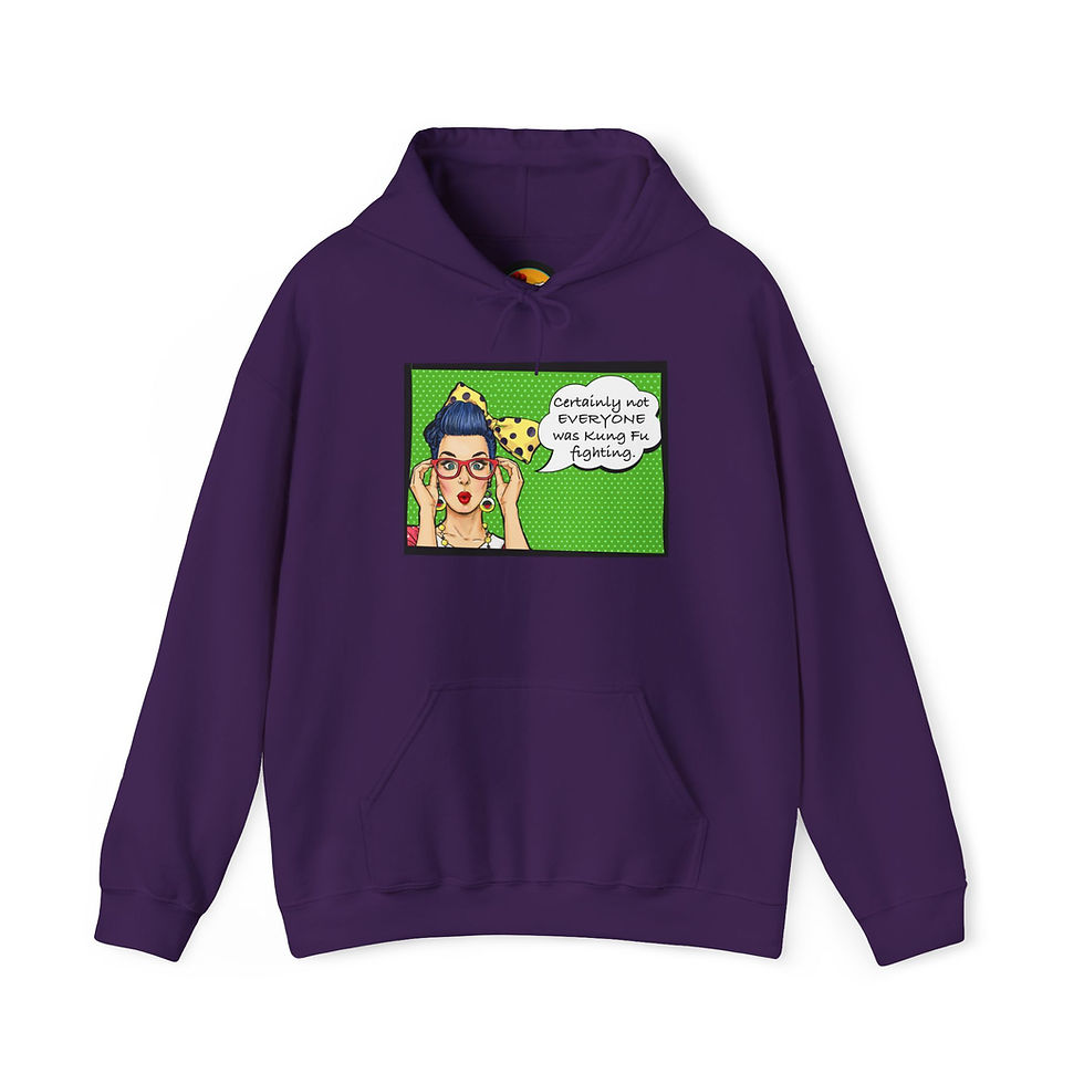 Thumbnail: Kung Fu - Funny Hoodie Fleece Pullover, Unique Cozy Gift for Her, 6 Rich Colors