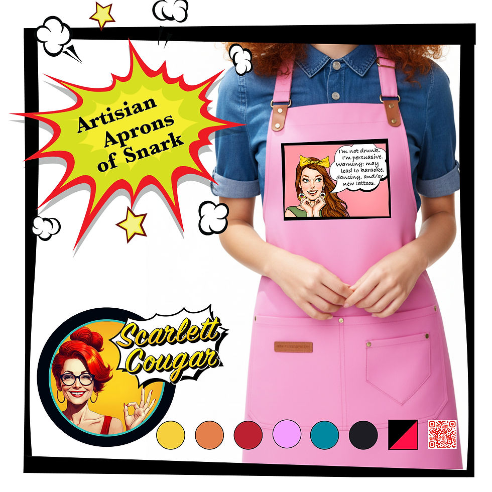 Thumbnail: Persuasive   ~ Funny Apron for Women |  Canvas, Gift-Boxed - Scarlett Cougar