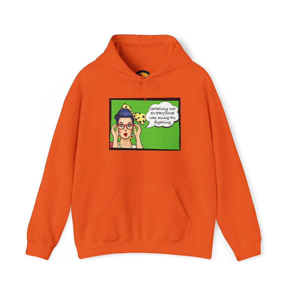 Thumbnail: Kung Fu - Funny Hoodie Fleece Pullover, Unique Cozy Gift for Her, 6 Rich Colors