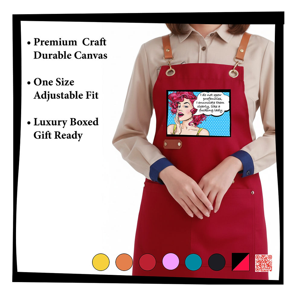 Thumbnail: Lady   ~ Funny Apron for Women | Durable Canvas, Gift-Boxed - Scarlett Cougar