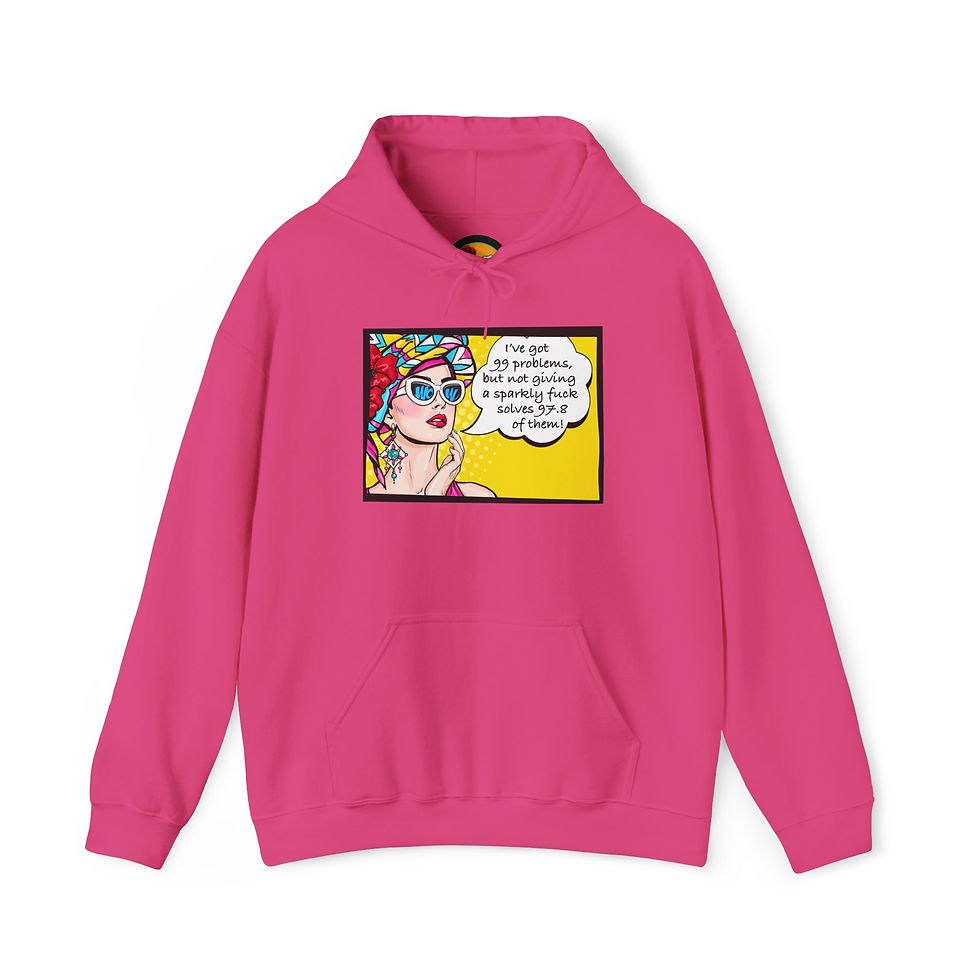 Thumbnail: Sparkly - Funny Hoodie Fleece Pullover, Unique Cozy Gift for Her, 6 Rich Colors