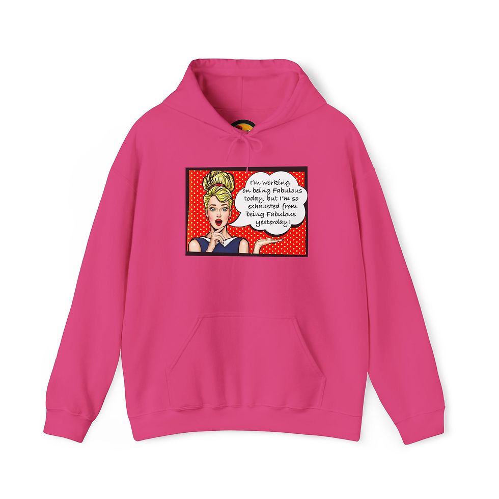 Thumbnail: Fabulous - Funny Hoodie Fleece Pullover, Unique Cozy Gift for Her, 6 Rich Colors