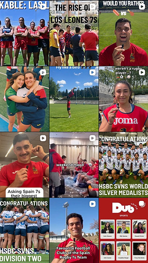 Screenshots of Instagram posts created for the rugby project campaign