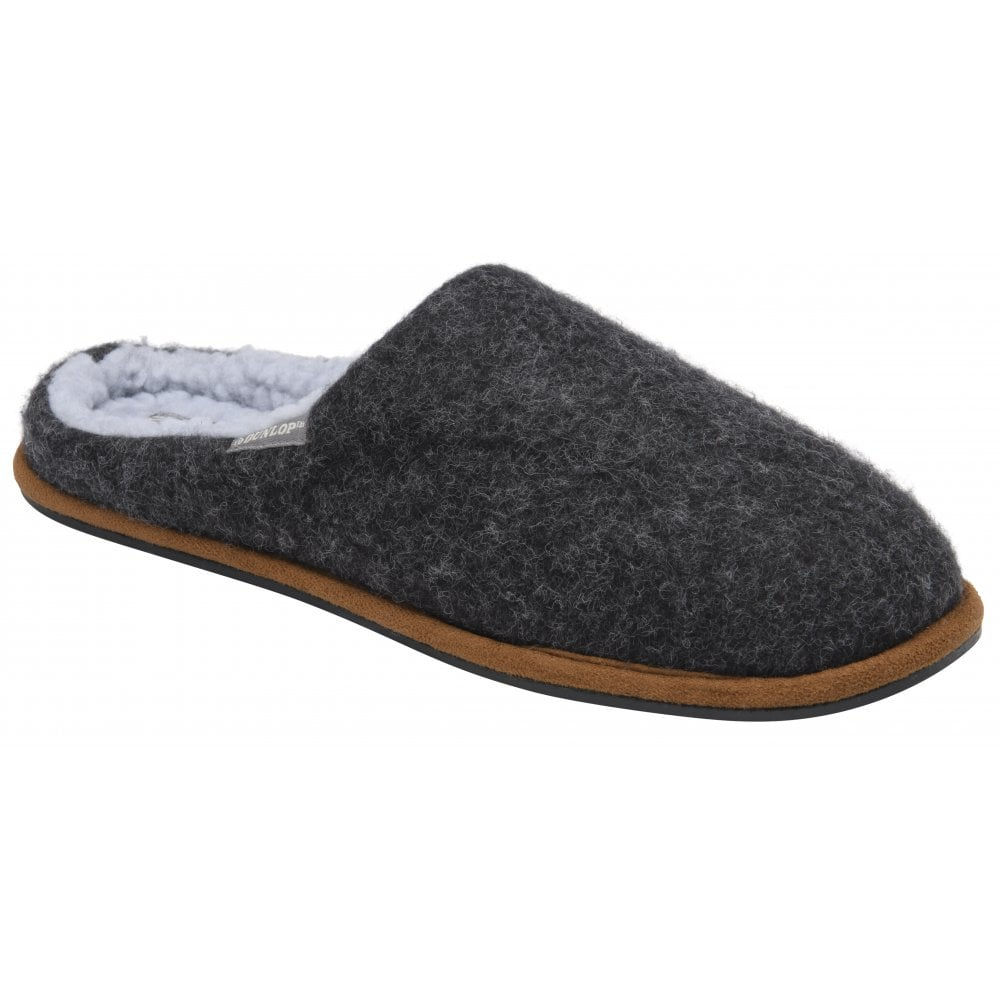Dark Grey Julian Mule Slippers | Dunlop - Size 7