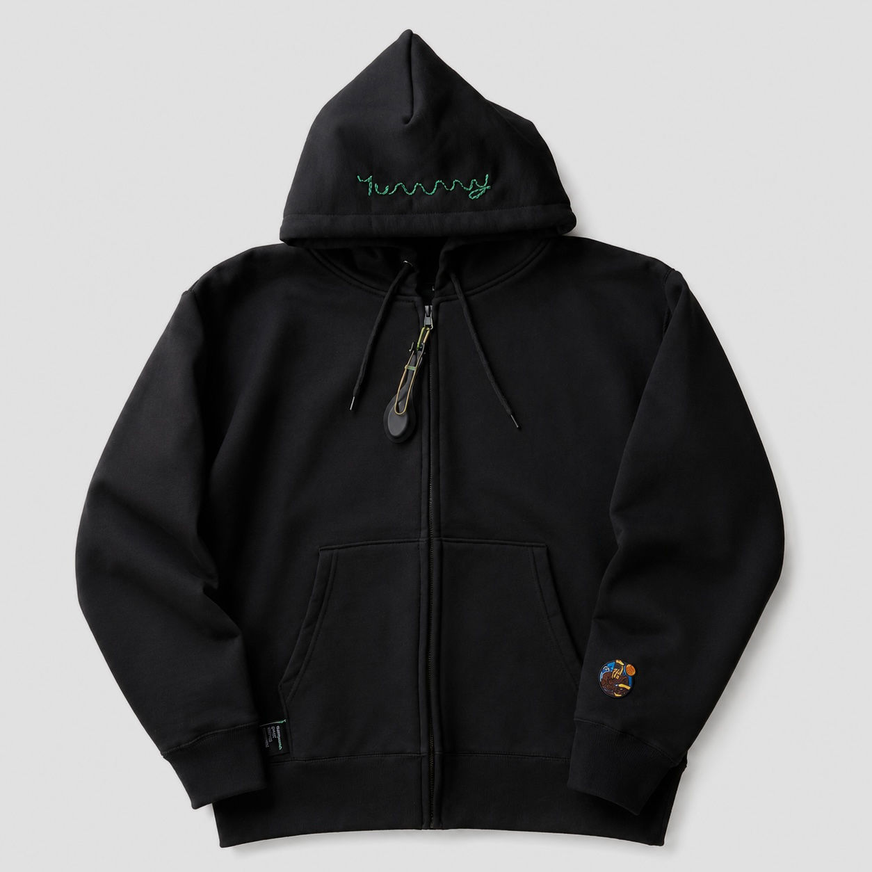 Spoon Zip Up Sweat Hoodie color:Black