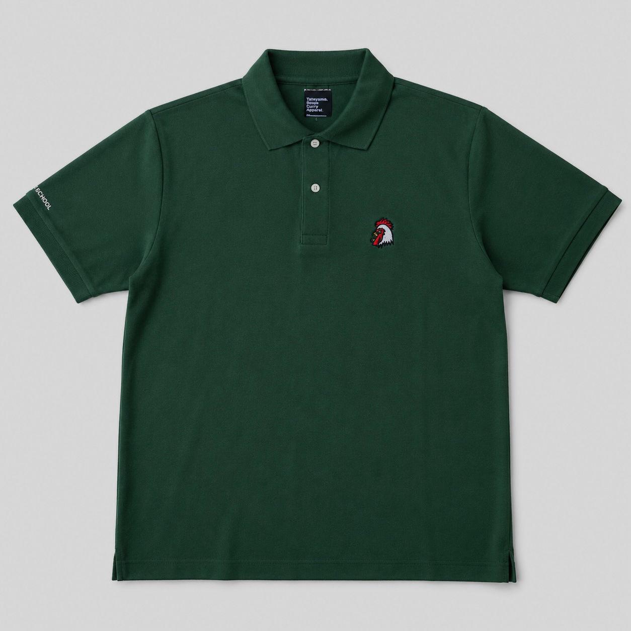 "CHICKEN SCHOOL" Polo shirt for Unisex color:Green