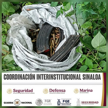 En Culiacán y Concordia, el Grupo Interinstitucional asegura armas y municiones