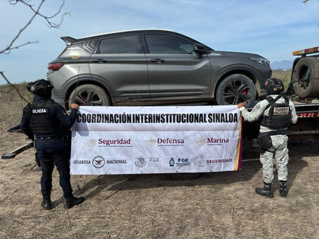 En distintos puntos de Culiacán, Navolato y Elota, el Grupo Interinstitucional recupera 4 vehículos robados