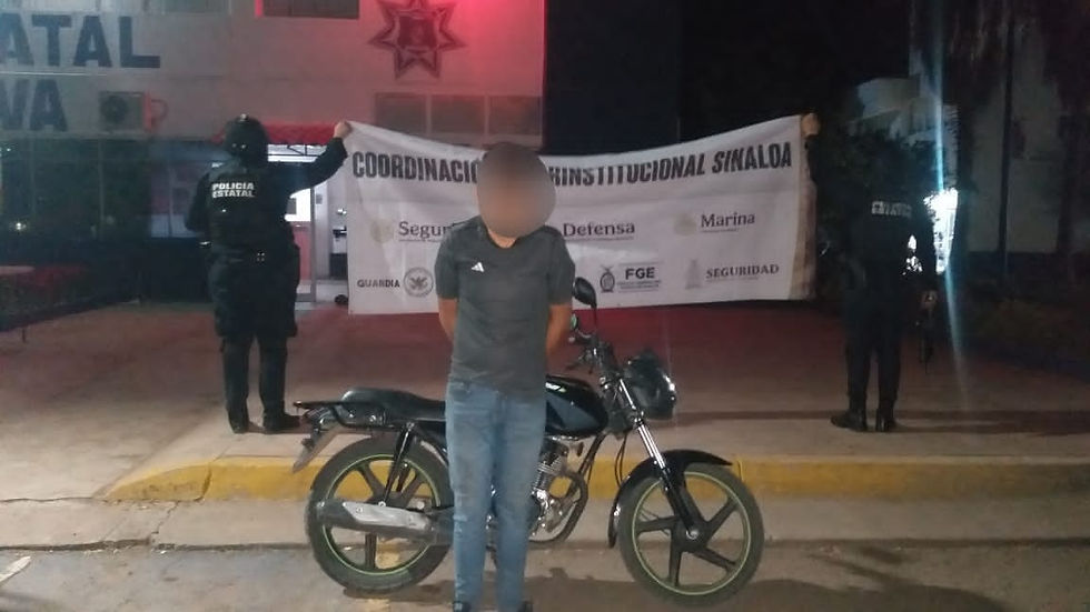 Durante recorridos, el Grupo Interinstitucional detuvo a un masculino que viajaba en una motocicleta robada