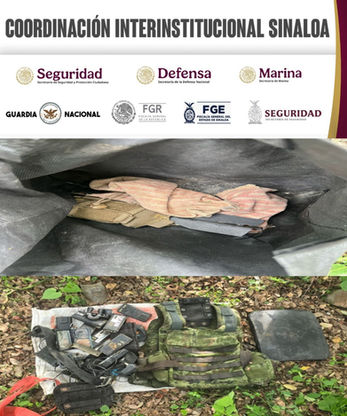 En Culiacán, Grupo Interinstitucional asegura artefactos explosivos y equipo táctico en fraccionamiento Montesierra, Culiacán