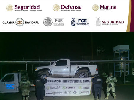 En Navolato, Grupo Interinstitucional recupera camioneta robada
