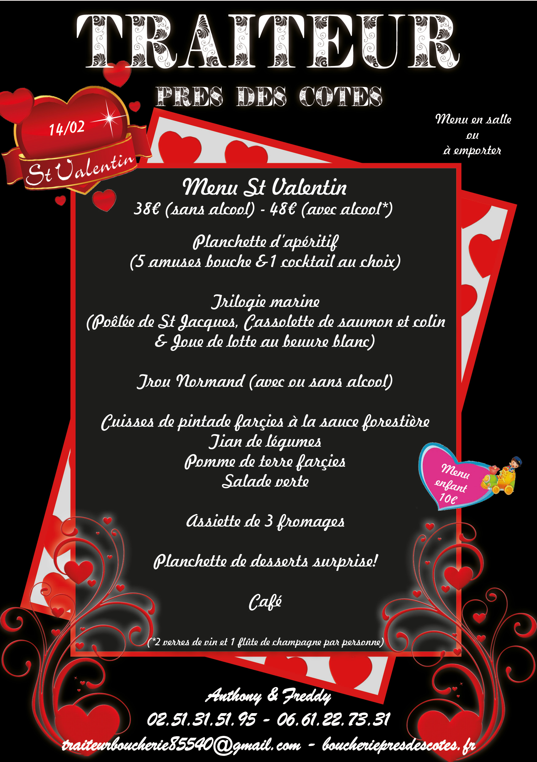 Menu St Valentin