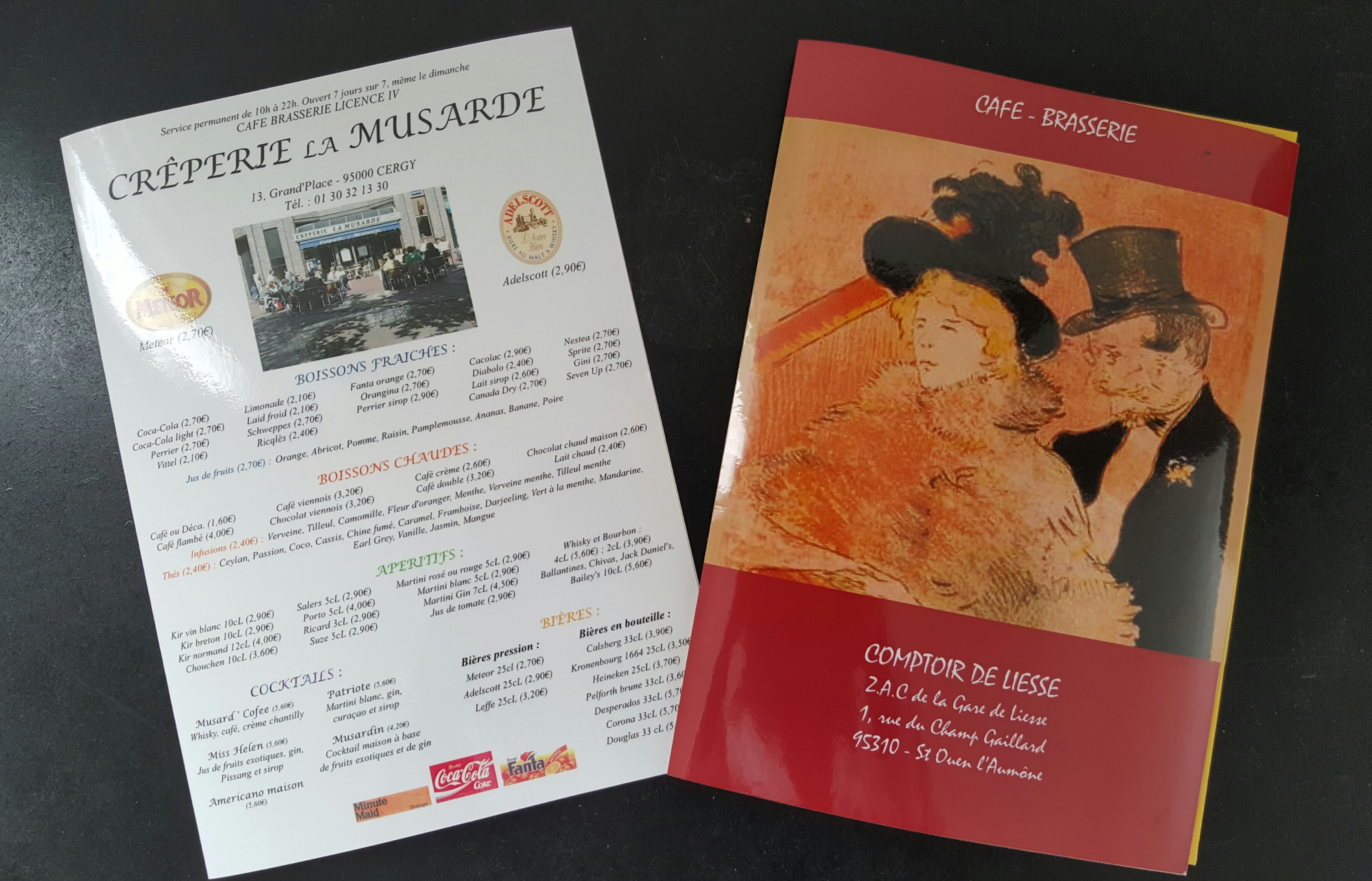 Cartes de restaurant