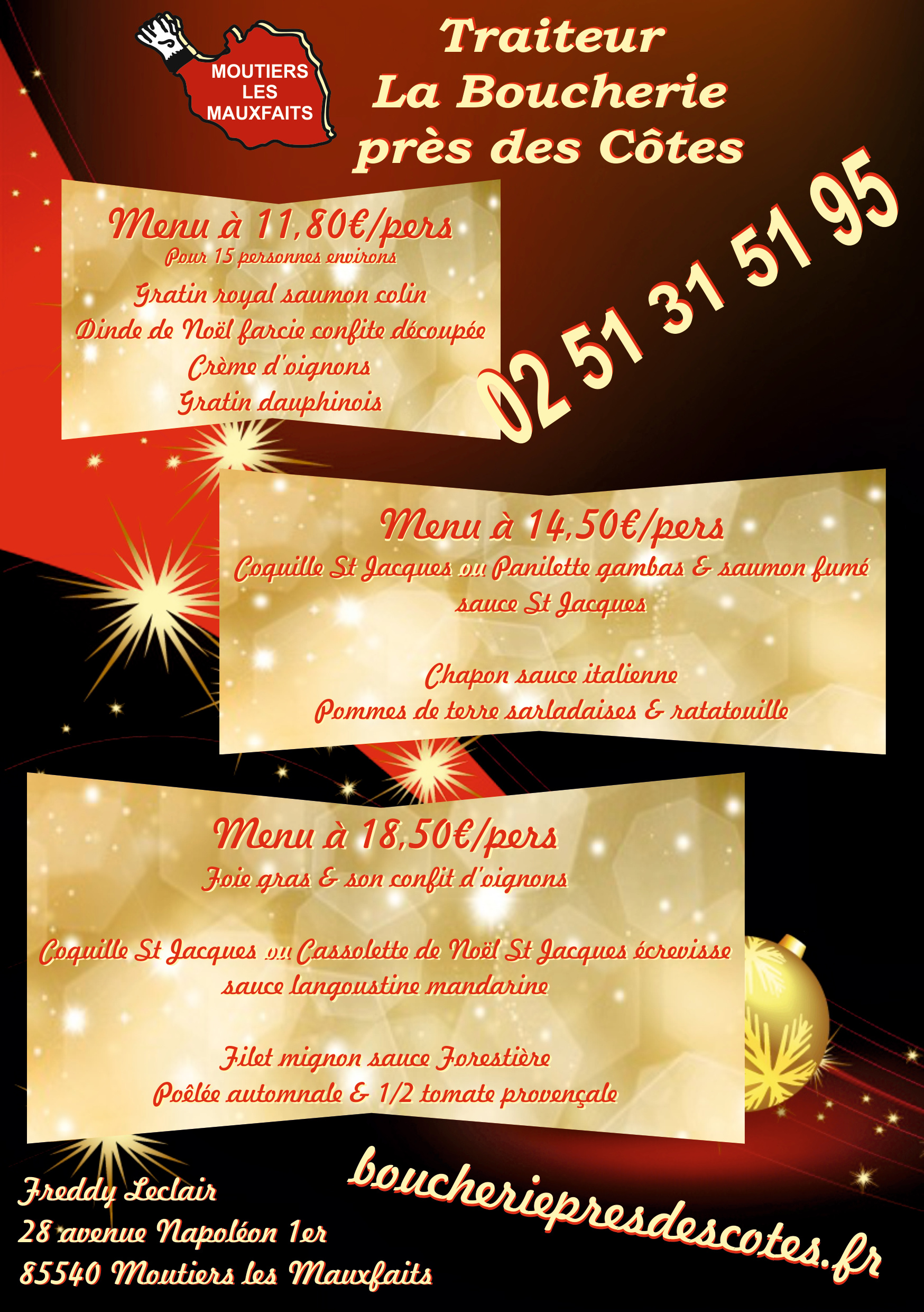 Flyer menus Noël