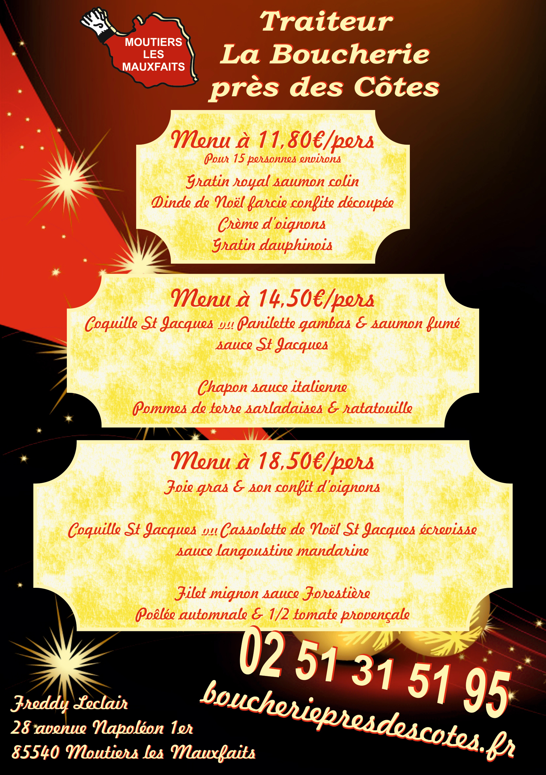 Flyer menus Noël 2