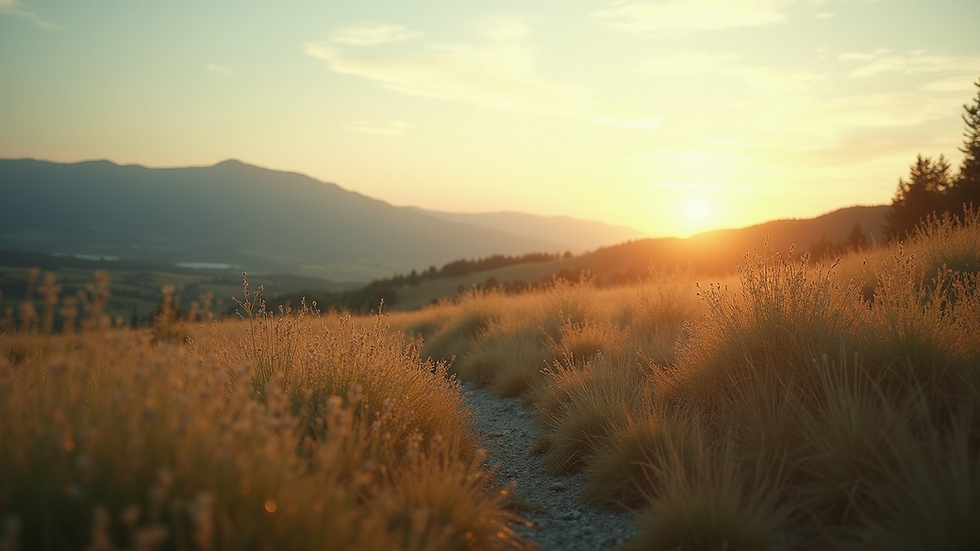 Cinematic scene capturing a tranquil landscape