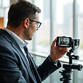 Executive man recording video on iphone.png