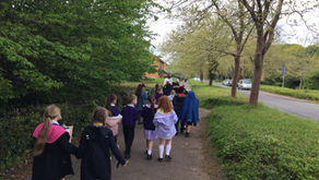 Children walking in the local community