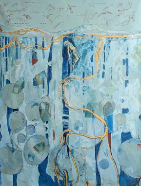 Silent Cry,  painting from the Blue Overflow series