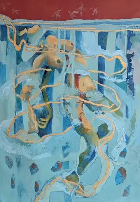 Last Breath, painting from the Blue Overflow series