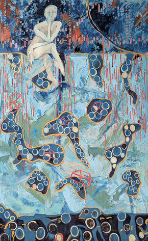 Sunken Grounds, painting from the Blue Overflow series