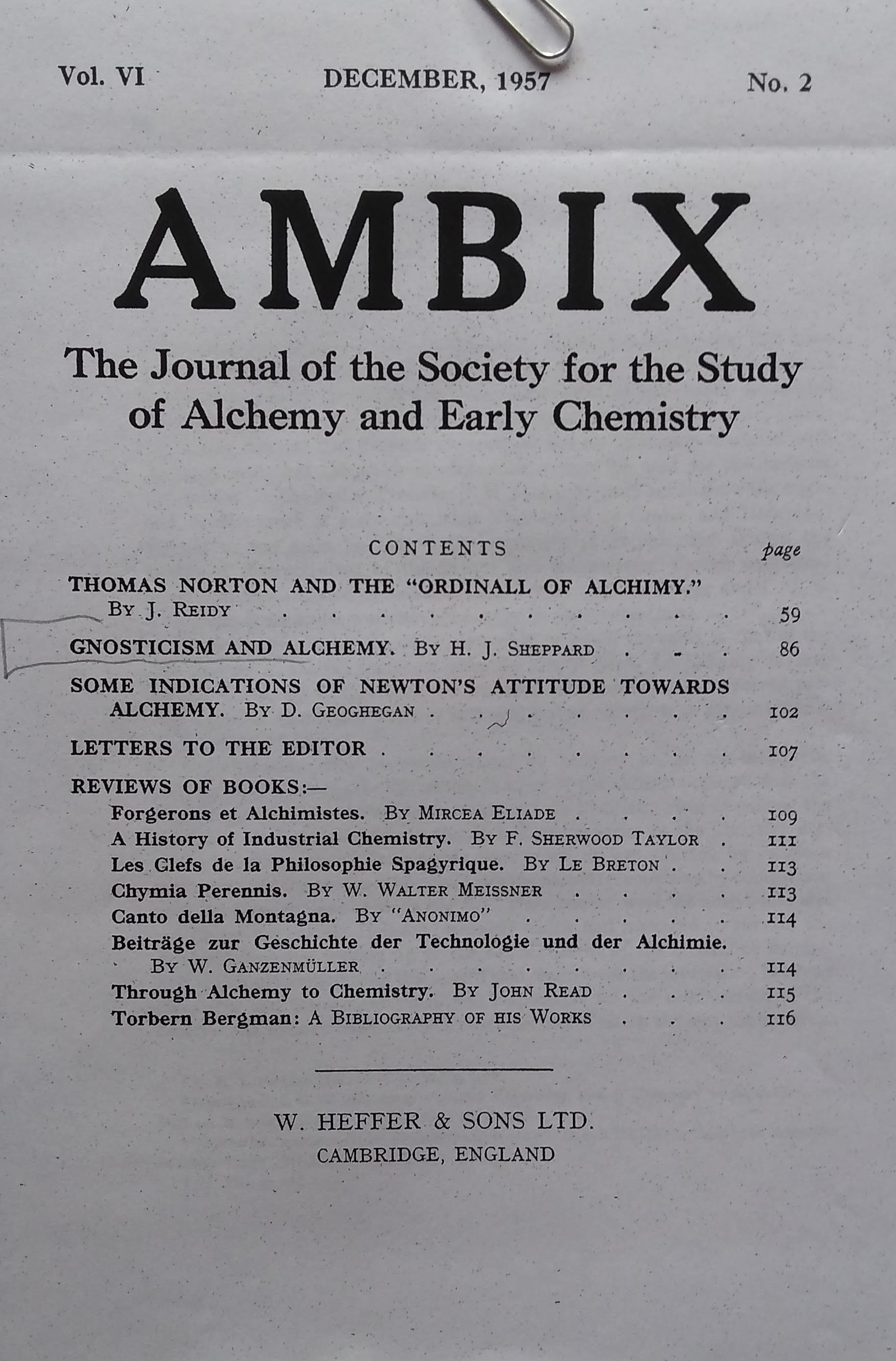Ambix Vol VI No 2