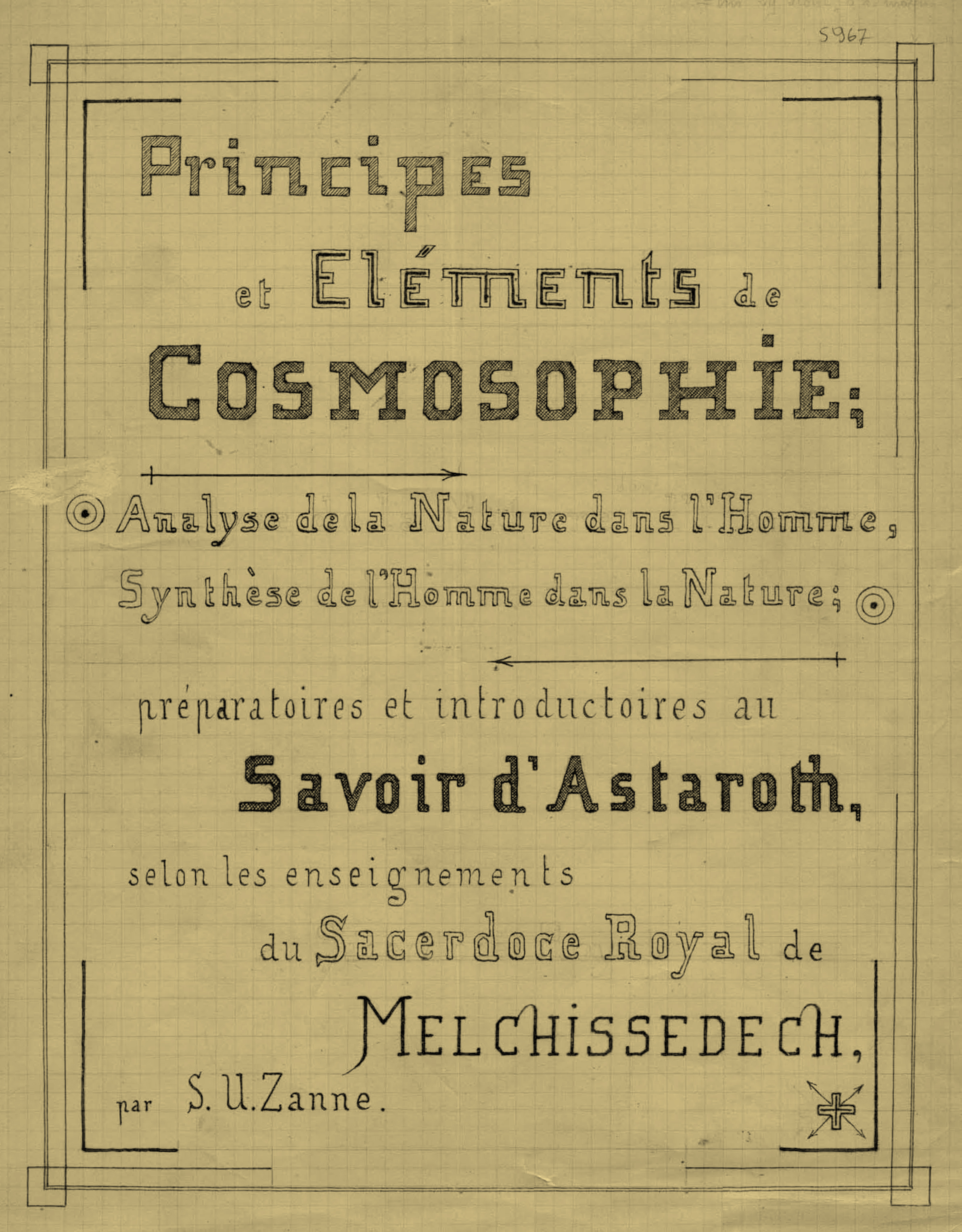 Principes et Eléments de Cosmosophie