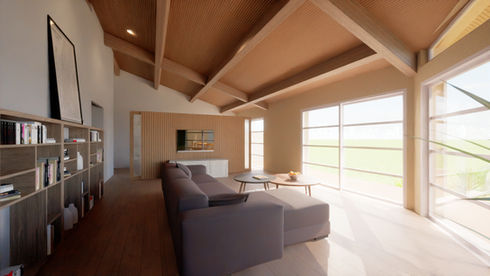 Vue de la pièce à vivre : volume et lumière