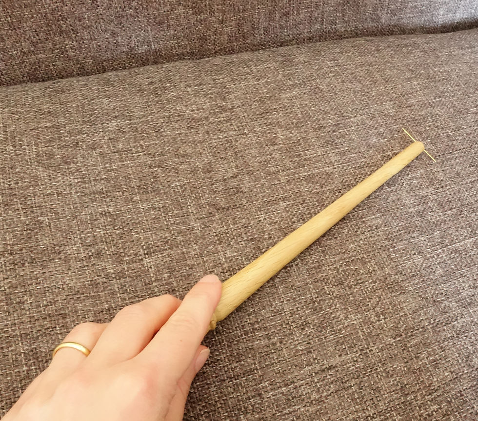 Cross stitch frustrations #1and 7 - dropping your needle...and how to find it again using a wooden magnetic needle finder