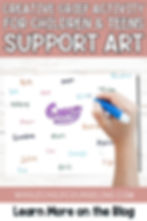 Hand writing names on paper with "Casey" in purple. Text: Creative Grief Activity. WholeChildCounseling.com. Learn More on the Blog.