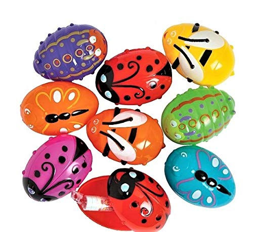 Assorted colorful ladybug-shaped stress balls with various facial expressions and patterns.
