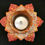 Thumbnail: Red, gold and silver lotus flower candle holder with LED candle