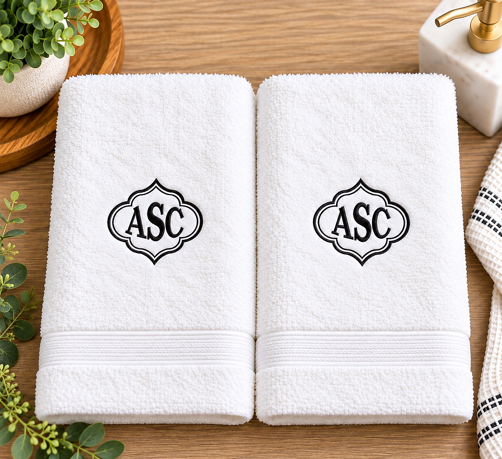 Thumbnail: Custom Embroidered Monogram Hand Towel Set